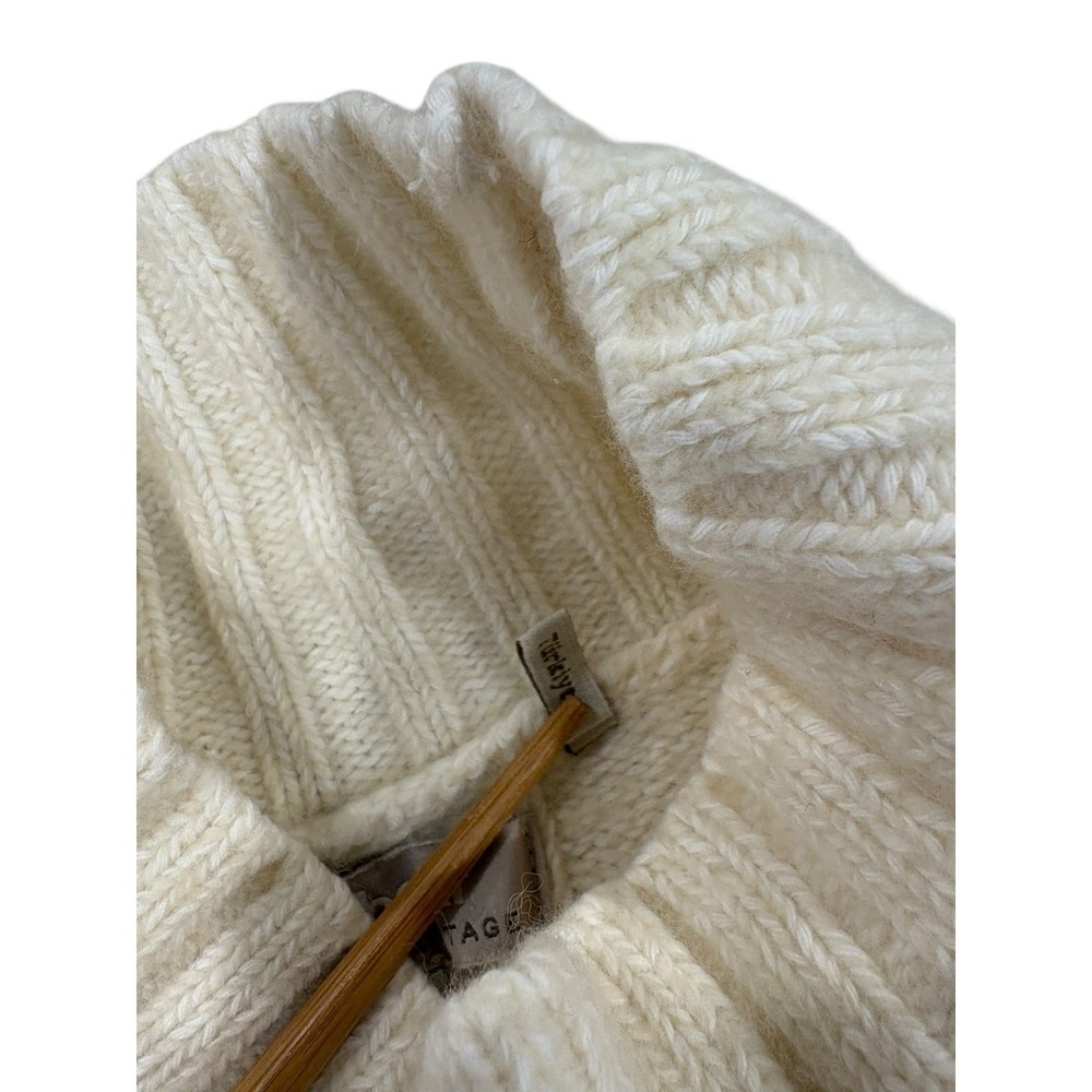Barbour Women's Cropped Sweater Ivory Wool Blend Sz 6 Quiet Luxury Minimalist - Picture 8 of 8